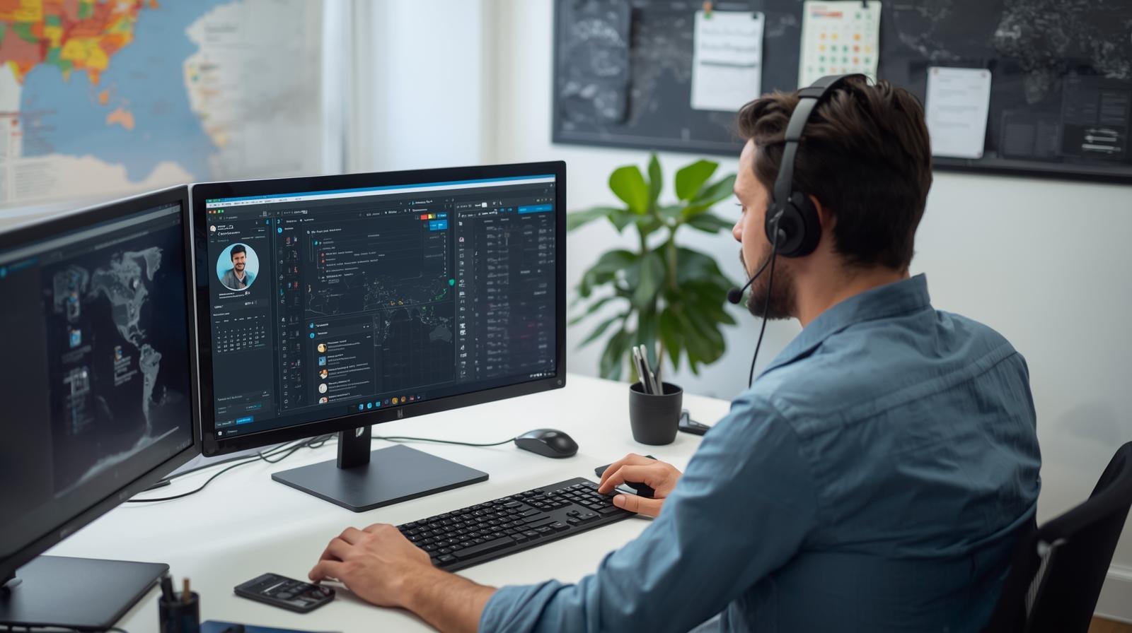 Velos Tech IT support technician providing remote assistance via headset